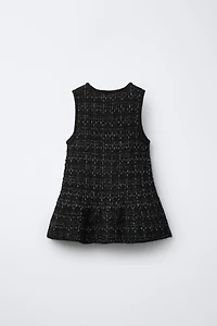 SPARKLY BOW VELVET KNIT DRESS