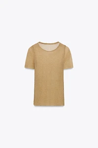 T-SHIRT MÉTALLISÉ À MANCHES COURTES