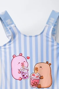 AGES 6-14 / STRIPED CAPYBARA CAPYFUN © SWIMSUIT