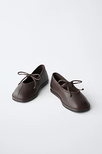 LEATHER BALLET FLATS