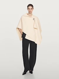 Wool blend felt texture cape