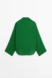 Long sleeve flowing polo shirt