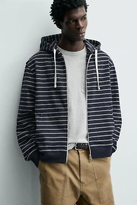 STRIPED HOODIE SWEATSHIRT