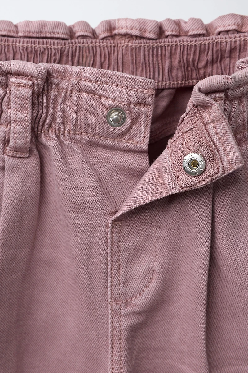 PANTALON BAGGY EN SERGÉ AVEC POCHES CŒUR
