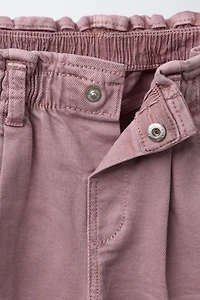 PANTALON BAGGY EN SERGÉ AVEC POCHES CŒUR