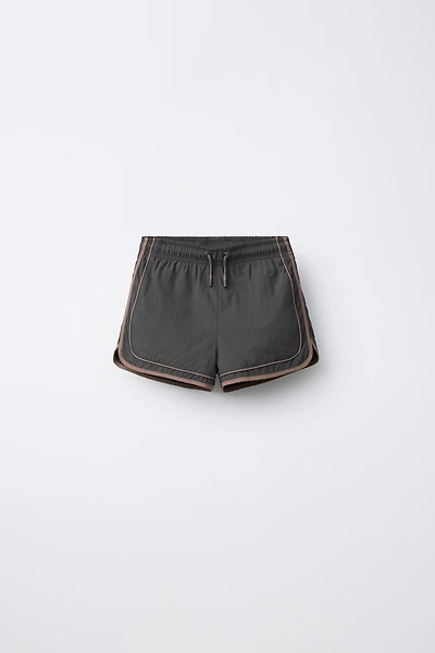 6-14 YEARS/ SWIM SHORTS WITH CONTRAST BANDS