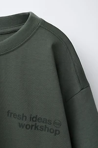 DOUBLE SLEEVE TEXT T-SHIRT