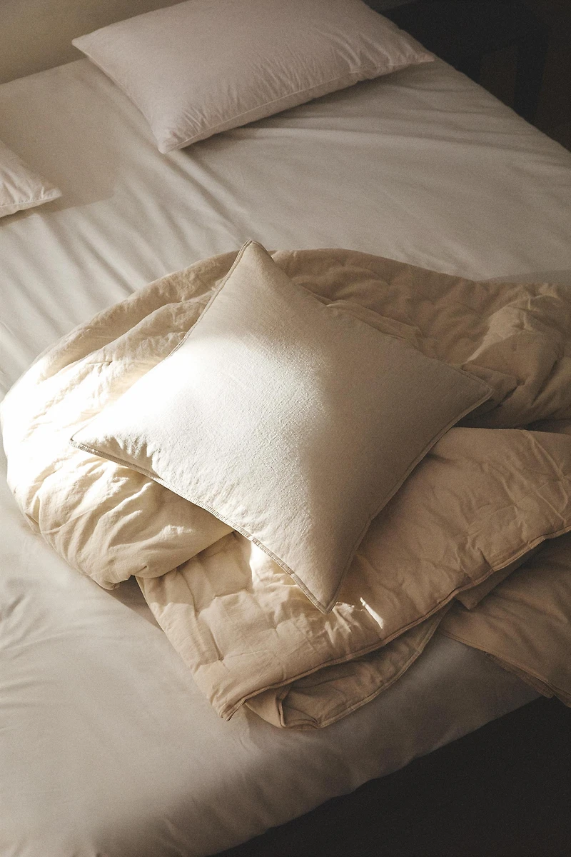LINEN AND COTTON THROW PILLOW COVER