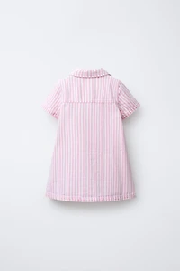 STRIPED TWILL DRESS