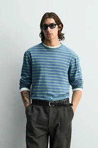 T-SHIRT EN JACQUARD À RAYURES