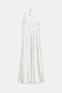 ROBE MIDI SATINÉE À FLEURS