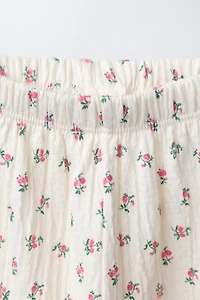 TEXTURED FLORAL PANTS