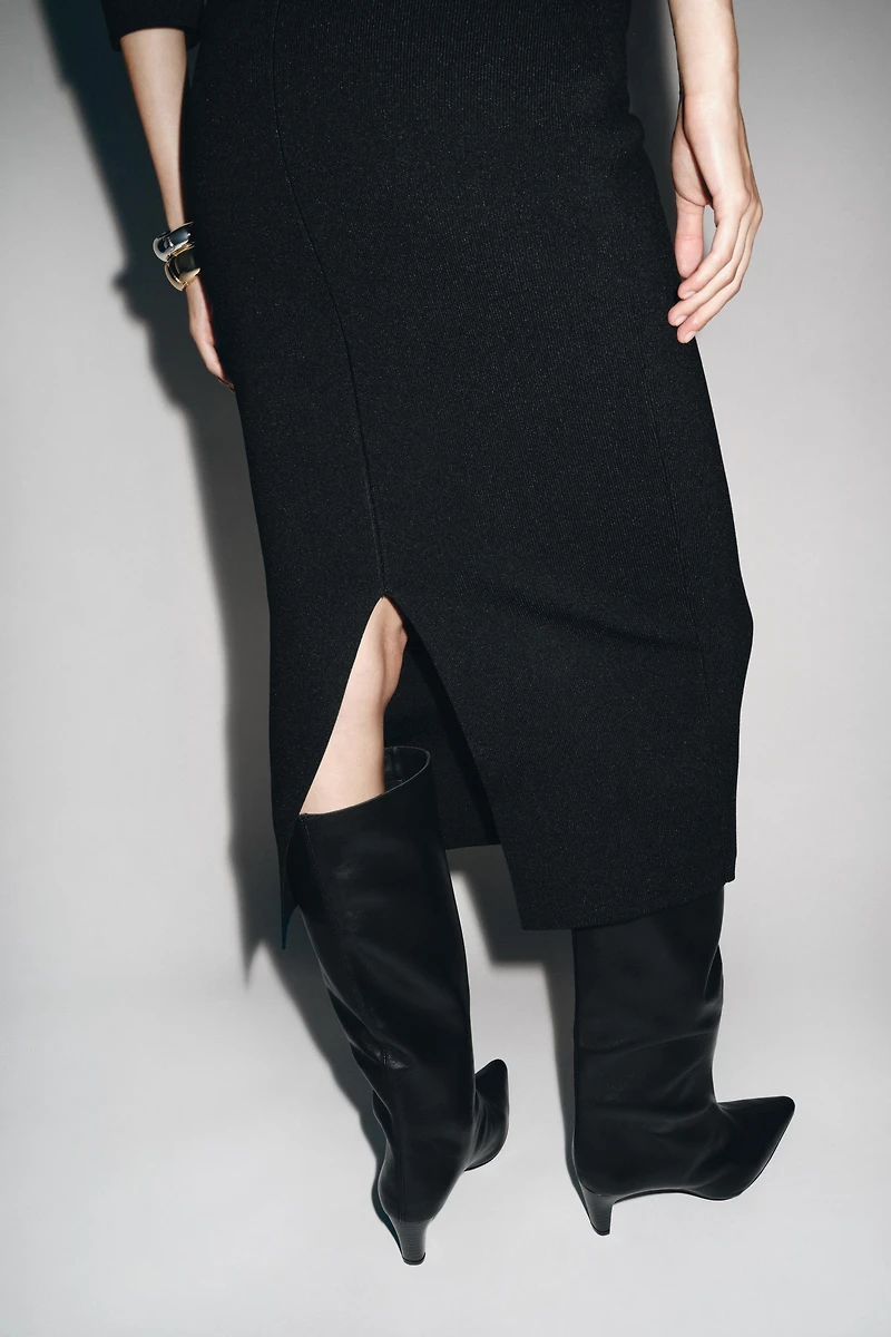 KNIT MIDI SKIRT