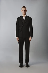 REGULAR FIT PLEATED TUXEDO PANTS