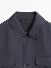 Lightweight linen jacket with pockets