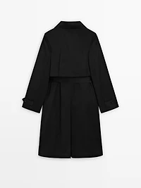 Long trench coat with inner waistcoat