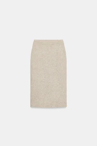 JUPE MI-LONGUE EN MAILLE EFFET BROSSÉ