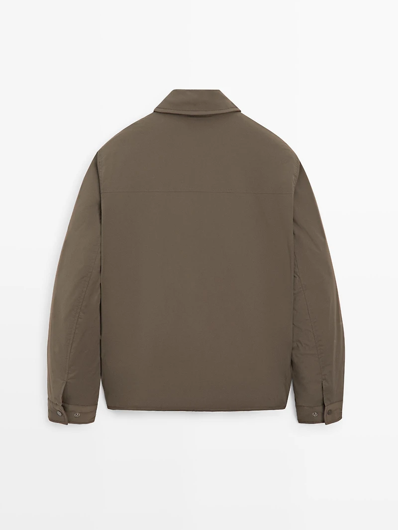 Lightweight water-repellent padded overshirt