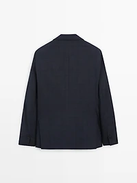 Cool wool blend check suit blazer