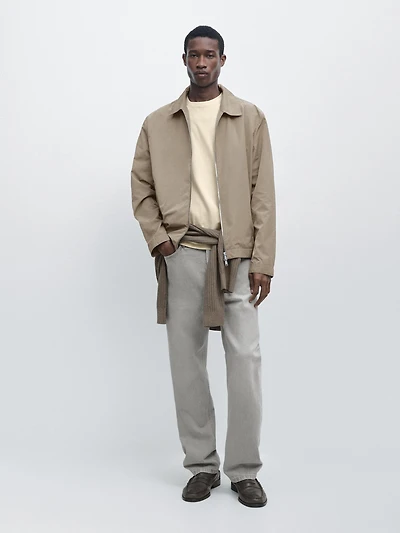 Short technical fabric jacket