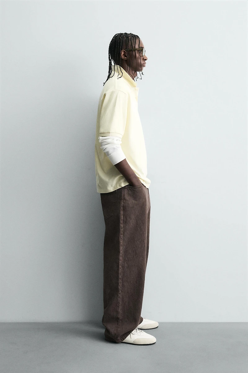 WASHED PRINT BAGGY FIT PANTS