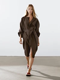 100% linen shirt dress