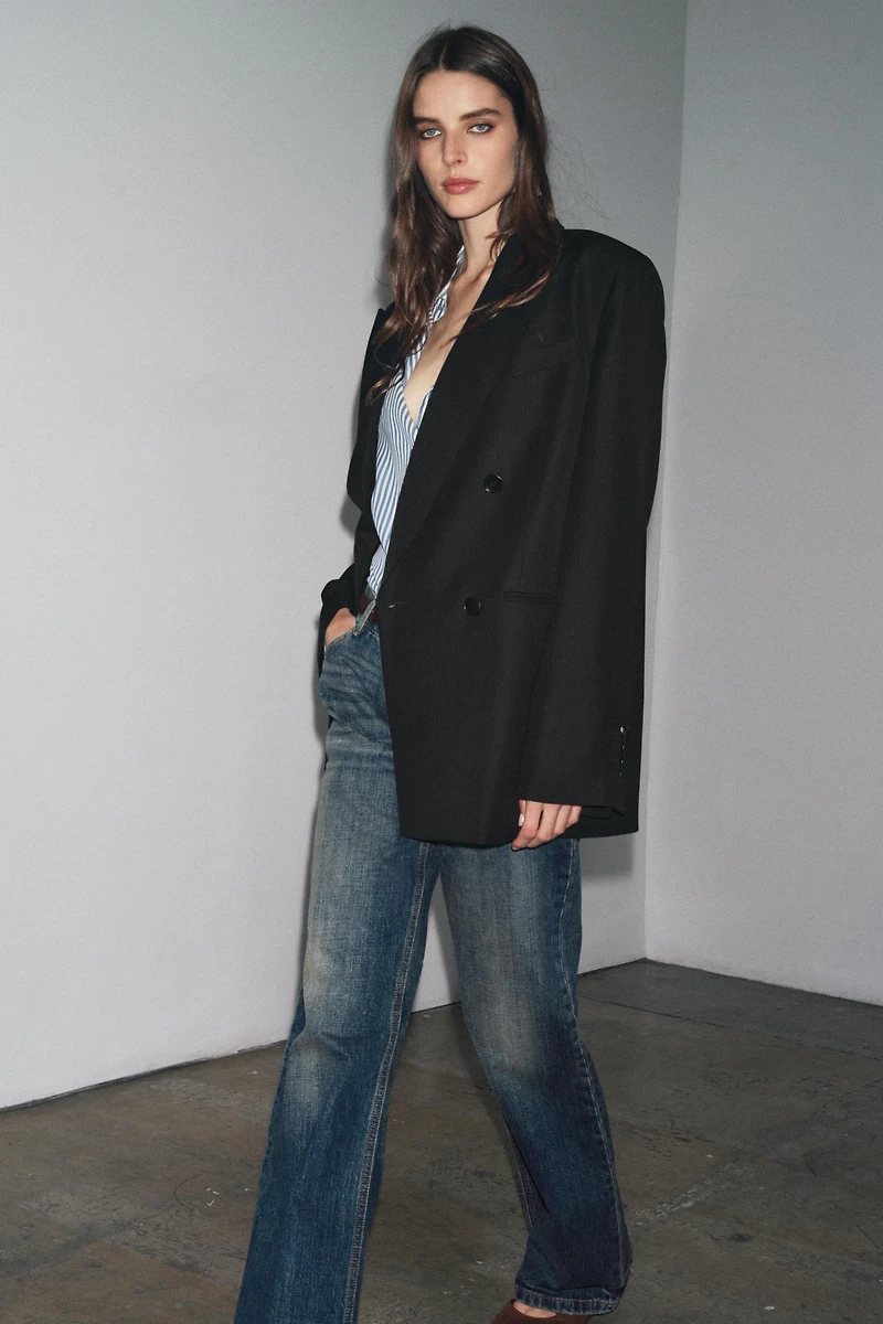 ZW COLLECTION LIMITED EDITION STRIPED WOOL BLEND BLAZER