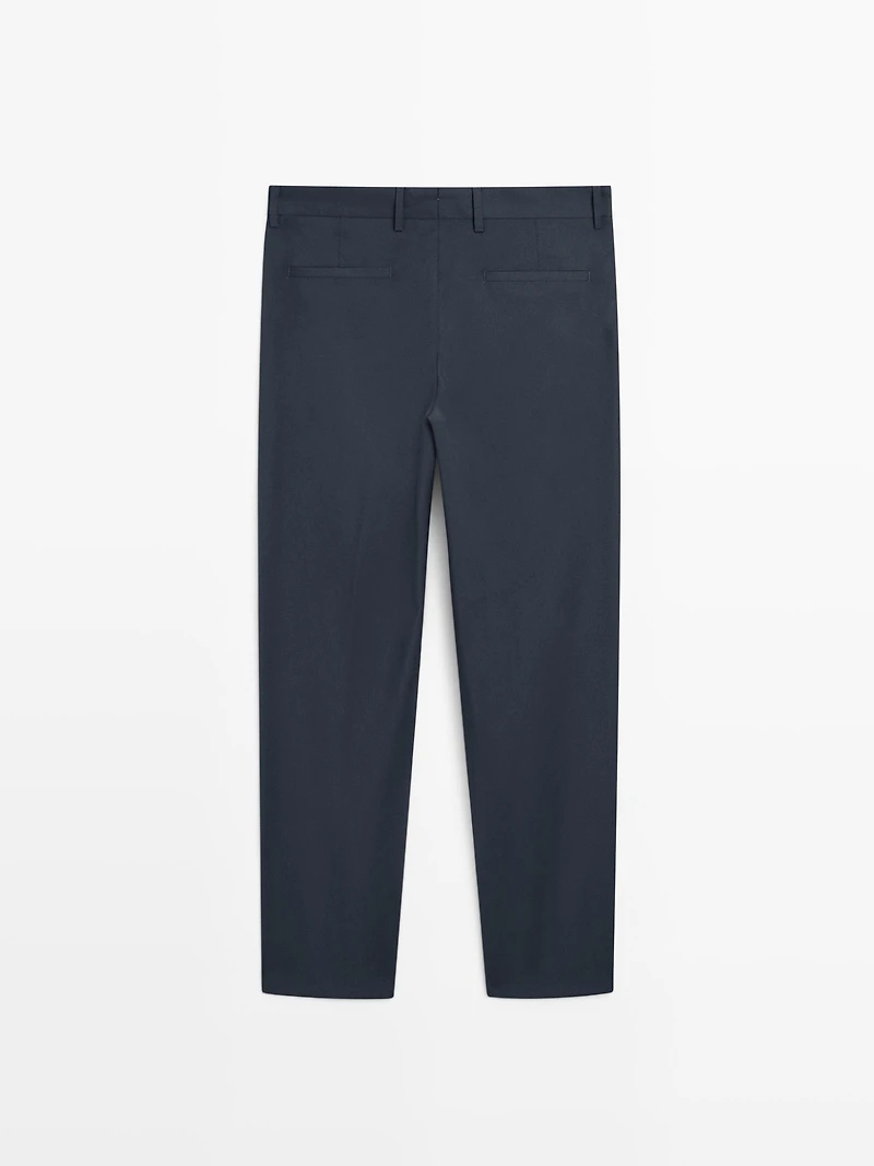 Wide-leg wool suit trousers