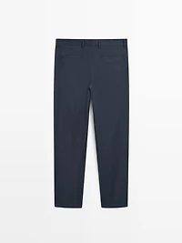 Wide-leg wool suit trousers