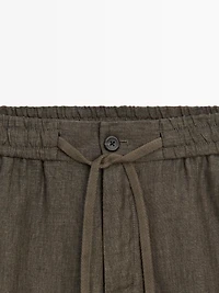 100% linen jogger fit trousers