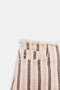 Z1975 FRAYED STRIPED DENIM SHORTS