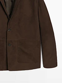 Nubuck leather blazer
