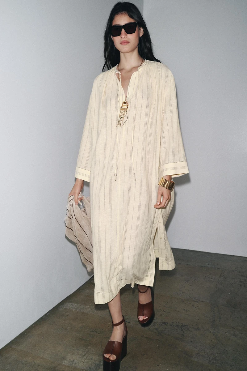 ROBE TUNIQUE RAYURES AVEC LIN ZW COLLECTION
