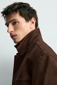 BLOUSON COUPE DÉCONTRACTÉE EN CUIR