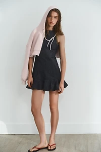TRF DENIM RUFFLE DRESS