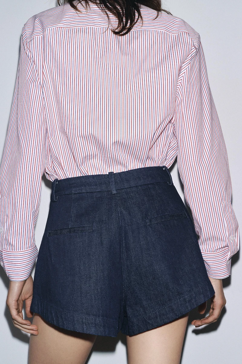 STRIPED POPLIN SHIRT ZW COLLECTION