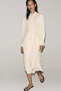 ZW COLLECTION TIED PLEATED BLOUSE
