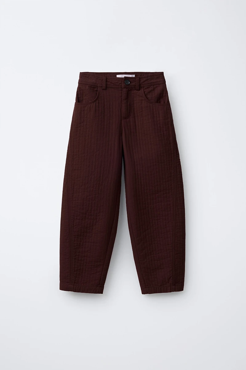 TEXTURED BARREL PANTS