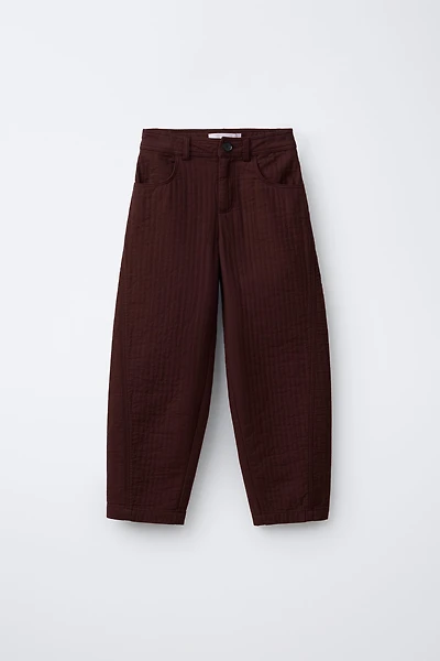 TEXTURED BARREL PANTS