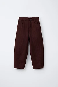 TEXTURED BARREL PANTS