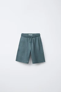 TEXTURED KNIT STRAIGHT SHORTS