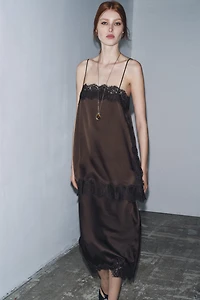 SATIN EFFECT LACE TOP ZW COLLECTION