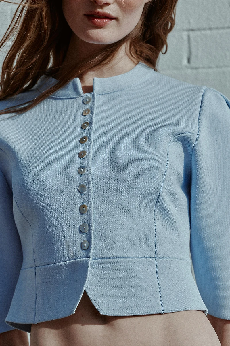 CARDIGAN WITH PUFF SLEEVES