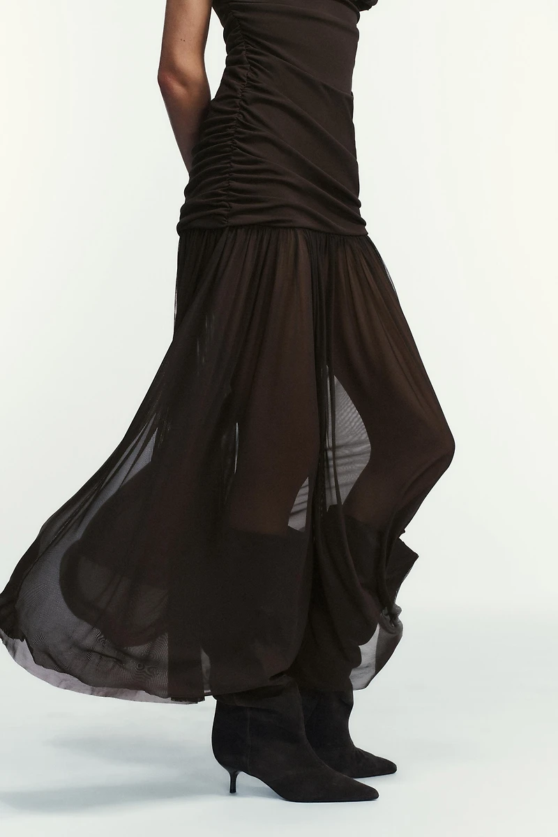 ROBE MI-LONGUE DRAPÉE BIMATIÈRE