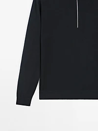 Pull en maille à col camionneur zipp