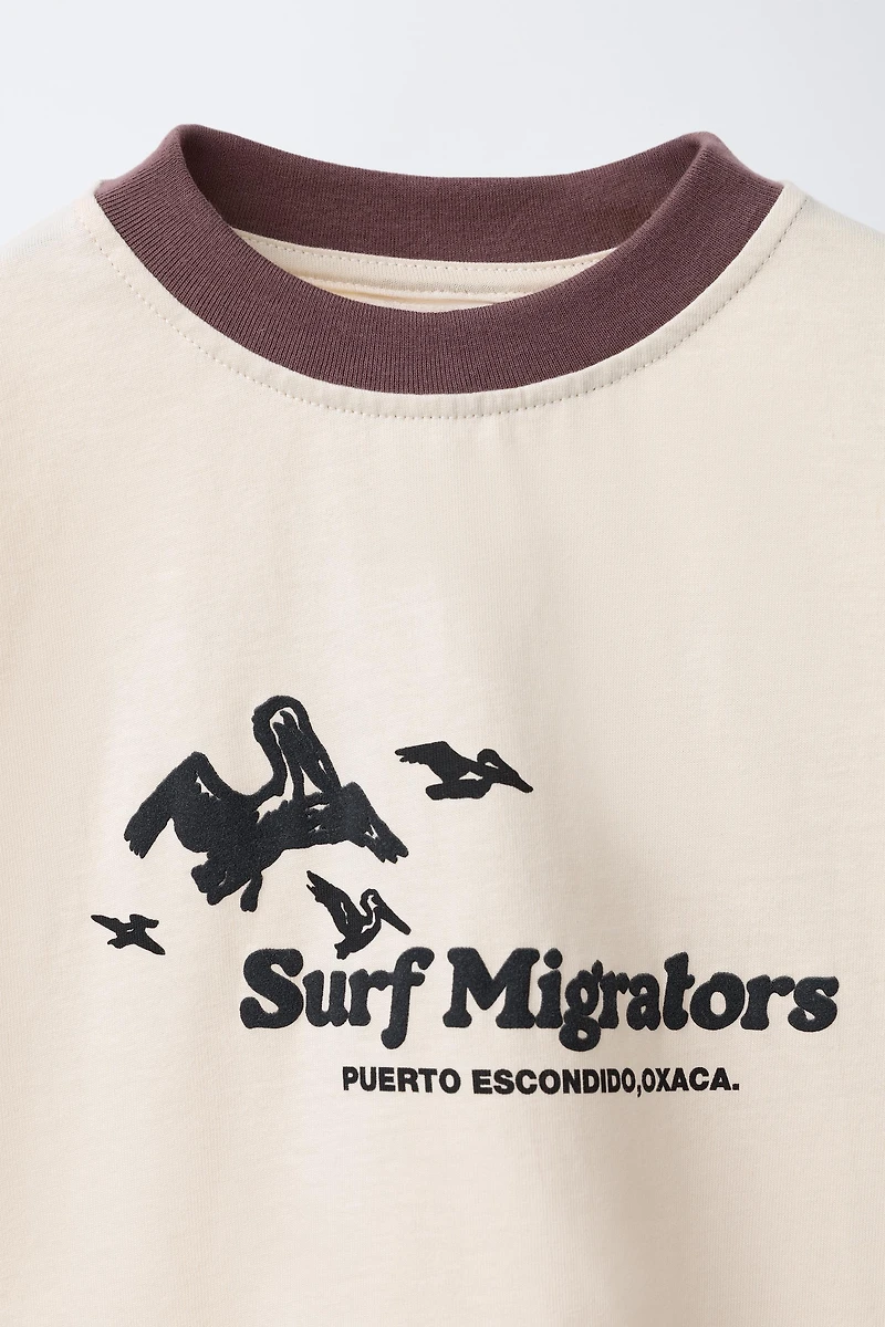 CONTRASTING TEXT PRINT T-SHIRT
