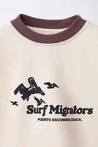 CONTRASTING TEXT PRINT T-SHIRT