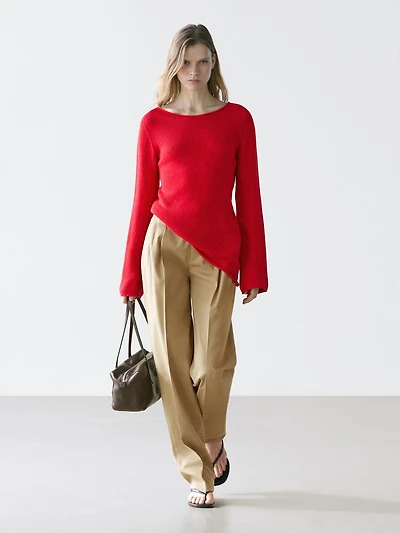 Pantalon droit plissé