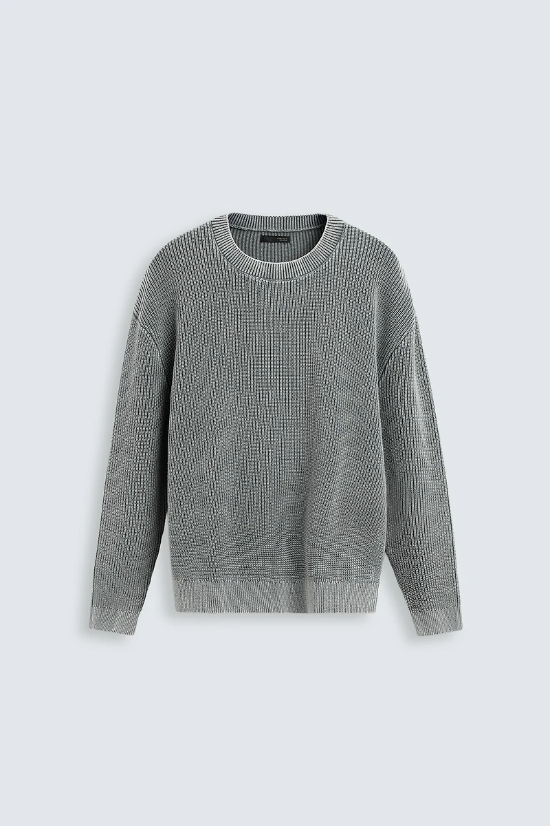 WASHED RIBBED TEXTURED JUMPER