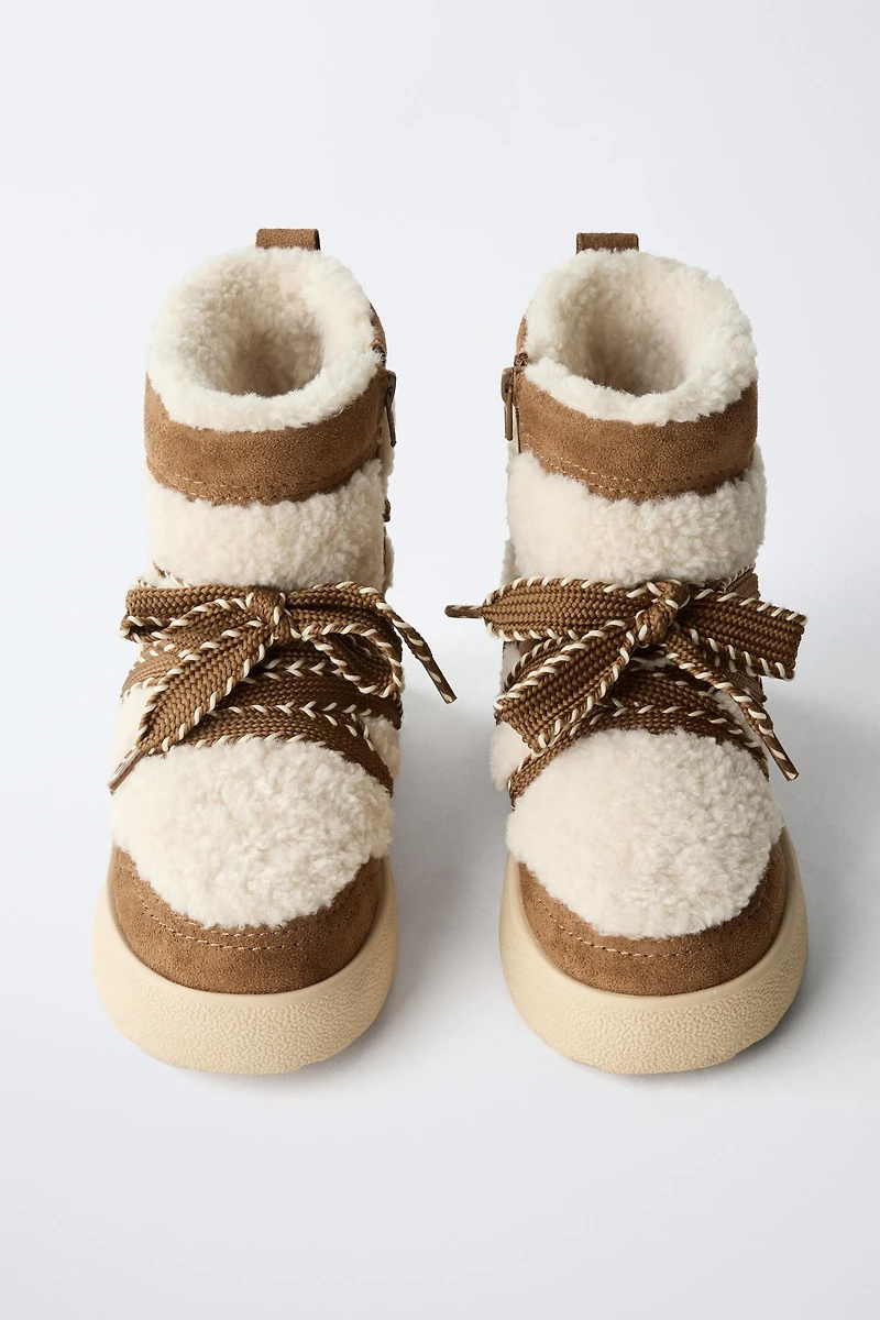 COMBINATION SHEARLING ANKLE BOOTS